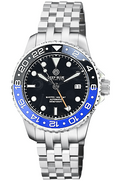 Diver 1000 GMT 40mm Automatic Diver Ceramic Black/Blue Bezel Black Dial Bracelet