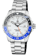 Diver 1000 GMT 40mm Automatic Diver Ceramic Black/Blue Bezel White Dial Bracelet