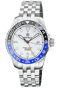 Diver 1000 GMT 40mm Automatic Diver Ceramic Black/Blue Bezel White Dial Bracelet