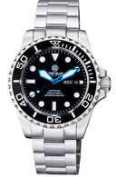 Master 2000 Day Date Swiss Auto Black Dial Round Hour Markers Blue Hands