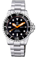 Master 2000 Day Date Swiss Auto Black Dial Round Hour Markers Orange Hands