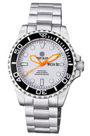 Master 2000 Day Date Swiss Auto White Dial Round Hour Markers Orange Hands