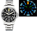 Master 2000 Daynight T-100 Tritium Swiss Automatic Diver Black Bezel - Black Dial SS Case