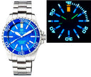 Master 2000 Daynight T-100 Tritium Swiss Automatic Diver Blue Bezel – Light Blue Dial SS Case