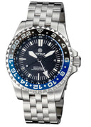 Master 2000 GMT Automatic Diver- Eta 2893-2 Swiss Made Movement Black/blue Bezel – White GMT Hand