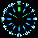 Master 2000 GMT Daynight T-100 Tritium Automatic Diver- Eta 2893-2 Swiss Made Movement Black Bezel Black Dial Blue GMT Hand
