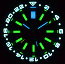 Master 2000 GMT Daynight T-100 Tritium Automatic Diver- Eta 2893-2 Swiss Made Movement Black Bezel Black Dial Yellow GMT Hand Green Tubes