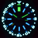 Master 2000 GMT Daynight T-100 Tritium Automatic Diver- Eta 2893-2 Swiss Made Movement Black/blue Bezel Black Dial Blue GMT Hand