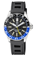 Master 500 42mm Daynight T-100 Tritium GMT Automatic Diver- Eta 2893-2 Swiss Made Movement Black/blue Bezel – Yellow GMT Hand Strap
