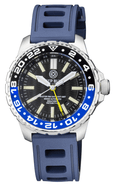 Master 500 42mm Daynight T-100 Tritium GMT Automatic Diver- Eta 2893-2 Swiss Made Movement Black/blue Bezel – Yellow GMT Hand Strap