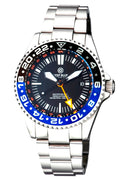 Master 500 42mm GMT Automatic Diver- Eta 2893-2 Swiss Made Movement Black/blue Bezel – Orange GMT Hand