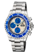 Master Chrono 7750 Automatic Diver White Lume Dial Blue Subdials