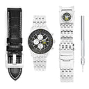 Mens USN Blue Angels Watch Chronograph With GMT Bracelet And Extra Strap