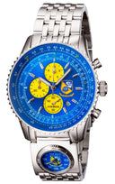 Mens USN Blue Angels Watch Chronograph With GMT Bracelet And Extra Strap