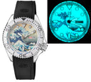 44 Mm Military Diver 300 Automatic - SS Ceramic Bezel Lume Wave Dial Strap