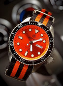 Military Diver 300 44mm Automatic – SS Diver Orange Sunray Dial Strap