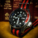 Military Diver 300 44mm Automatic – SS Diver Red/ Black Bezel -black Dial Strap
