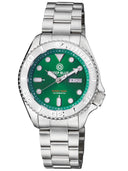 Military Diver 300 Automatic – SS Diver Silver Ceramic Embossed Bezel Green Dial Bracelet