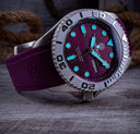 Military Diver 300 Automatic – SS Diver Silver Ceramic Embossed Bezel Purple Dial