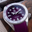 Military Diver 300 Automatic – SS Diver Silver Ceramic Embossed Bezel Purple Dial