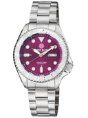Military Diver 300 Automatic – SS Diver Silver Ceramic Embossed Bezel Purple Dial Bracelet