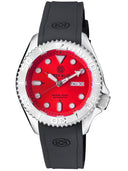 Military Diver 300 Automatic – SS Diver Silver Ceramic Embossed Bezel Red Dial