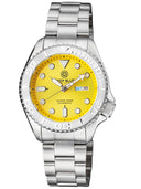 Military Diver 300 Automatic – SS Diver Silver Ceramic Embossed Bezel Yellow Dial Bracelet