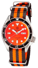 Military Diver 40mm Black Bezel - Orange Sunray Dial - Automatic Diver