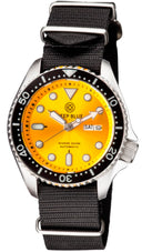 Military Diver 40mm Black Bezel - Yellow Sunray Dial - Automatic Diver