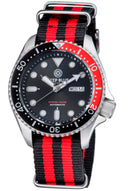 Military Diver 40mm Black/red Bezel - Black Dial - Automatic Diver