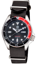 Military Diver 40mm Black/red Bezel - Black Dial - Automatic Diver