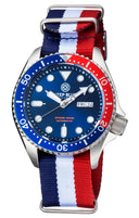 Military Diver 300 Automatic – SS Diver Red/ Blue Bezel-blue Dial