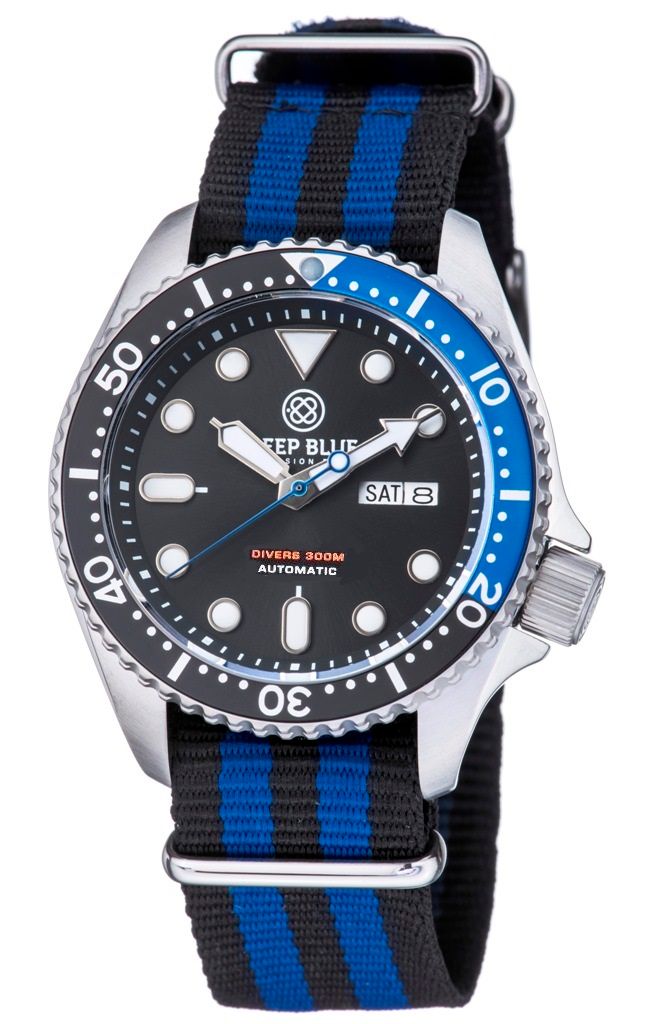 Nylon Black/Blue 1Pc Stripe Strap