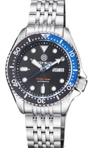 Military Diver 300 Automatic – SS Diver Black/ Blue Bezel Black Dial Bracelet