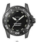 Lumex 43mm Diver Solar Powered PC Tritium Watch-Black/White Bezel - White Numbers White Hands 3 Color Tritium Tubes � St