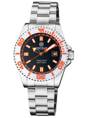 Ocean Diver Swiss Automatic Collection White/orange Ceramic Bezel - Black/orange Dial Bracelet