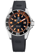 Ocean Diver Collection Black/orange Ceramic Bezel - Black/orange Dial Strap