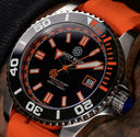 Ocean Diver Collection Black/orange Ceramic Bezel - Black/orange Dial Strap