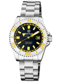 Ocean Diver Swiss Automatic Collection White/yellow Ceramic Bezel - Black/yellow Dial Bracelet