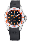 Ocean Diver Swiss Automatic Collection White/Orange Ceramic Bezel - Black/Orange Dial Strap