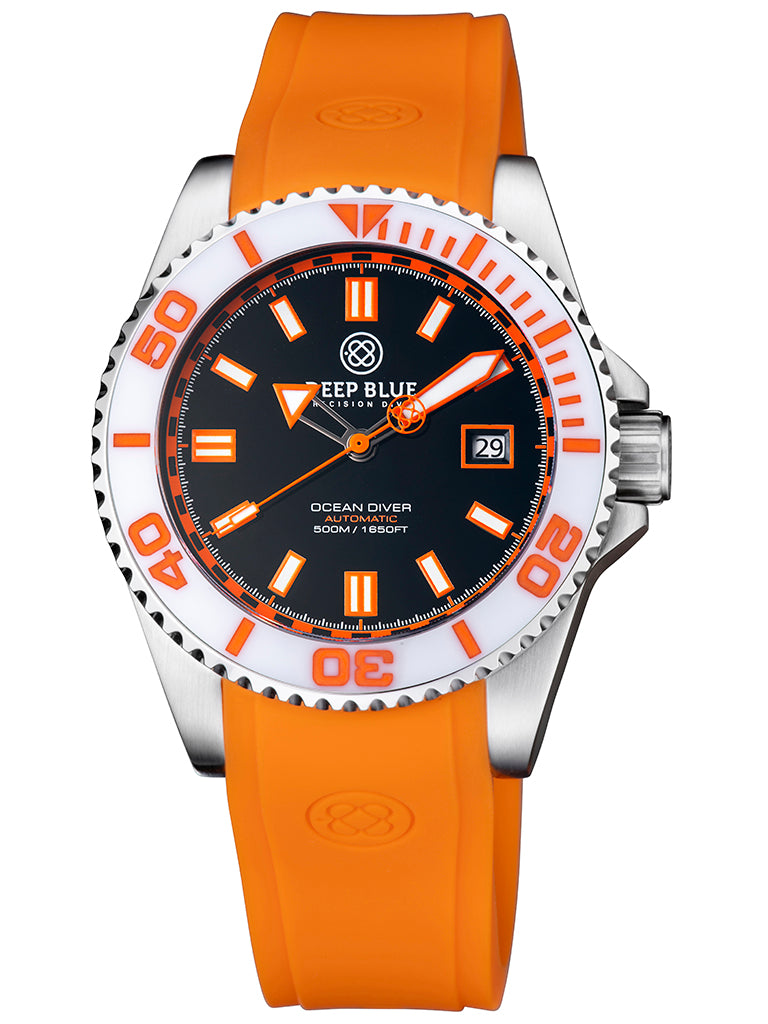 Orange Custom Fit Silicon W/Deep Blue Logo