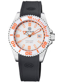 Ocean Diver Collection White/orange Ceramic Bezel - White/orange Dial Strap