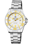Ocean Diver Swiss Automatic Collection White/yellow Ceramic Bezel - White/yellow Dial Bracelet