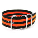22mm/24mm Ballistic Nylon Strap With A Double Stripe SS Rings