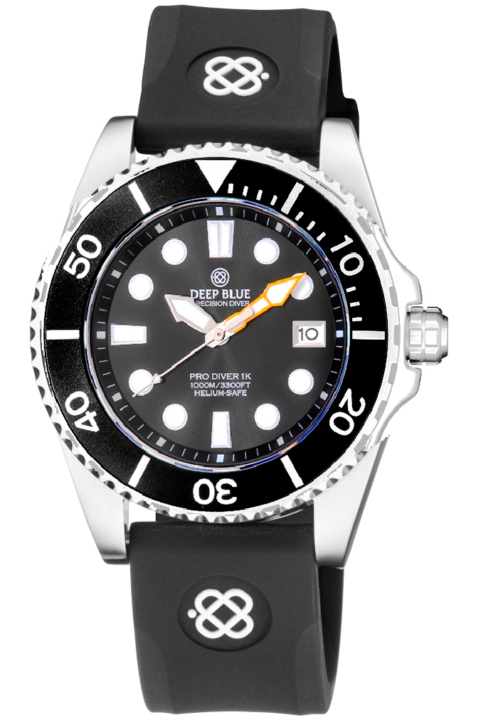 Black Straight End Silicon Strap With White Deep Blue Logo