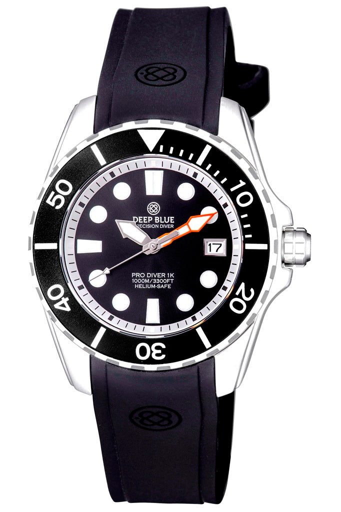 Black Custom Fit Silicon Strap With Deep Blue Logo