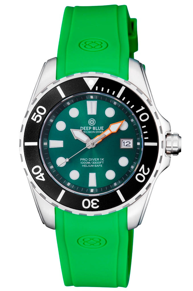 Green Custom Fit Silicon Strap With Deep Blue Logo