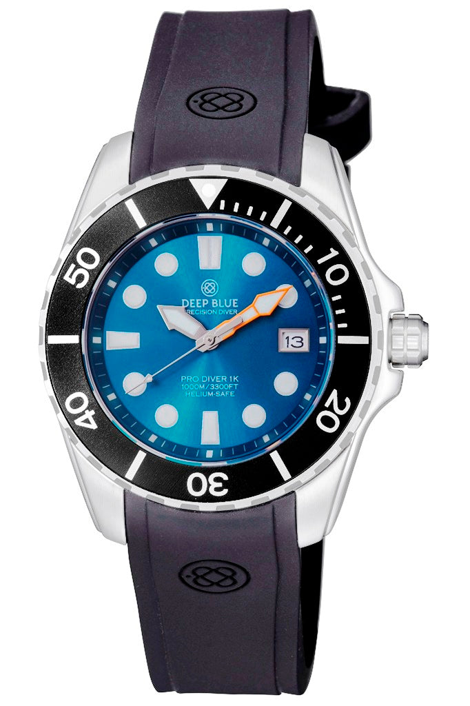 Black Custom Fit Silicon Strap With Deep Blue Logo