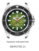 Pro Diver 200 — Green Hydraulic Embossed Bracelet
