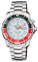 Pro Sea Diver 1000m Automatic Black/red Bezel 20 30 40 White Dial Bracelet Org Minute Hand